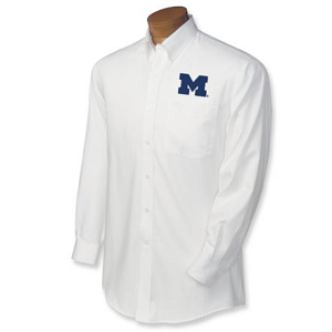 Michigan Wolverines BT LS Nailshead Sport Shirt - White